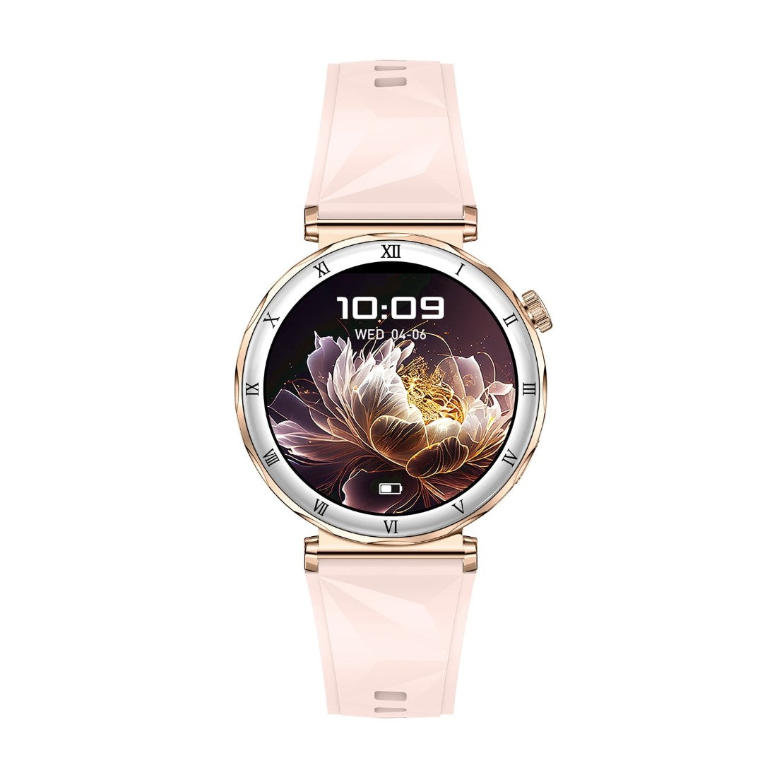 Smartwatch GBV LOGIC AM20, auriu, ecran AMOLED, rezolutie 390x390, moduri sportive, ecran de 30 mm, saturatie de oxigen, tensiune arteriala, calitatea somnului, 3 curele cu latime de 18mm, aplicatie FitCloudPro