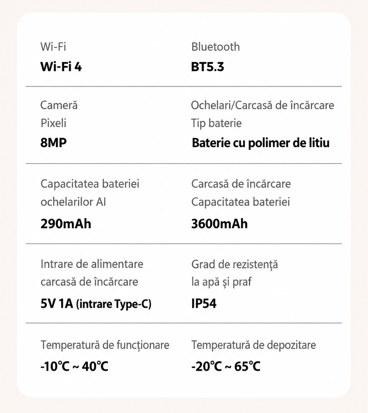Ochelari Inteligenti AI GBV Logic GS 5MAX cu husa de incarcare, Camera Sony 8MP 4K HD, Traducere in Timp Real, Asistent AI, Apeluri Bluetooth 5.3, Microfon Dual, Lentile Fotocromatice, Husa Power Bank 3600mAh, IP54
