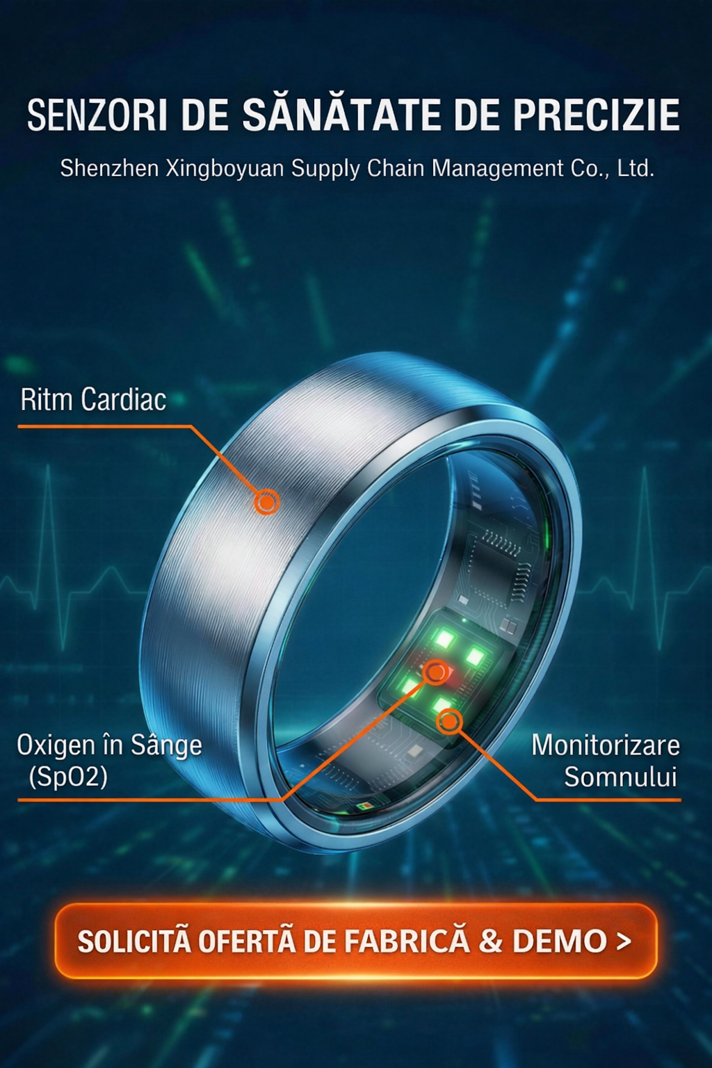 Inel Inteligent Smart Ring GBV LOGIC R08 Gri, Marimea 12 (21,6 mm), Monitorizare Somn, Ritm Cardiac, Oxigen Sanguin SpO2, Fitness Tracker, Android & iPhone, Autonomie 5 Zile