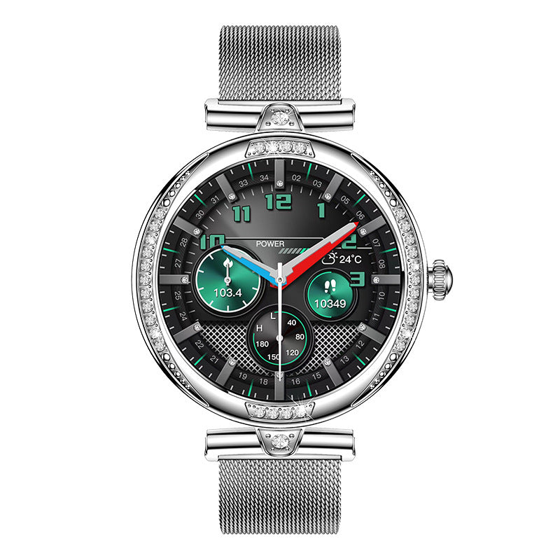 Smartwatch dama GBV Logic S333,cu 3 Curele Incluse, Ecran AMOLED 30mm, Monitorizare Puls, Somn,Oxigen, Fitness, Bluetooth,