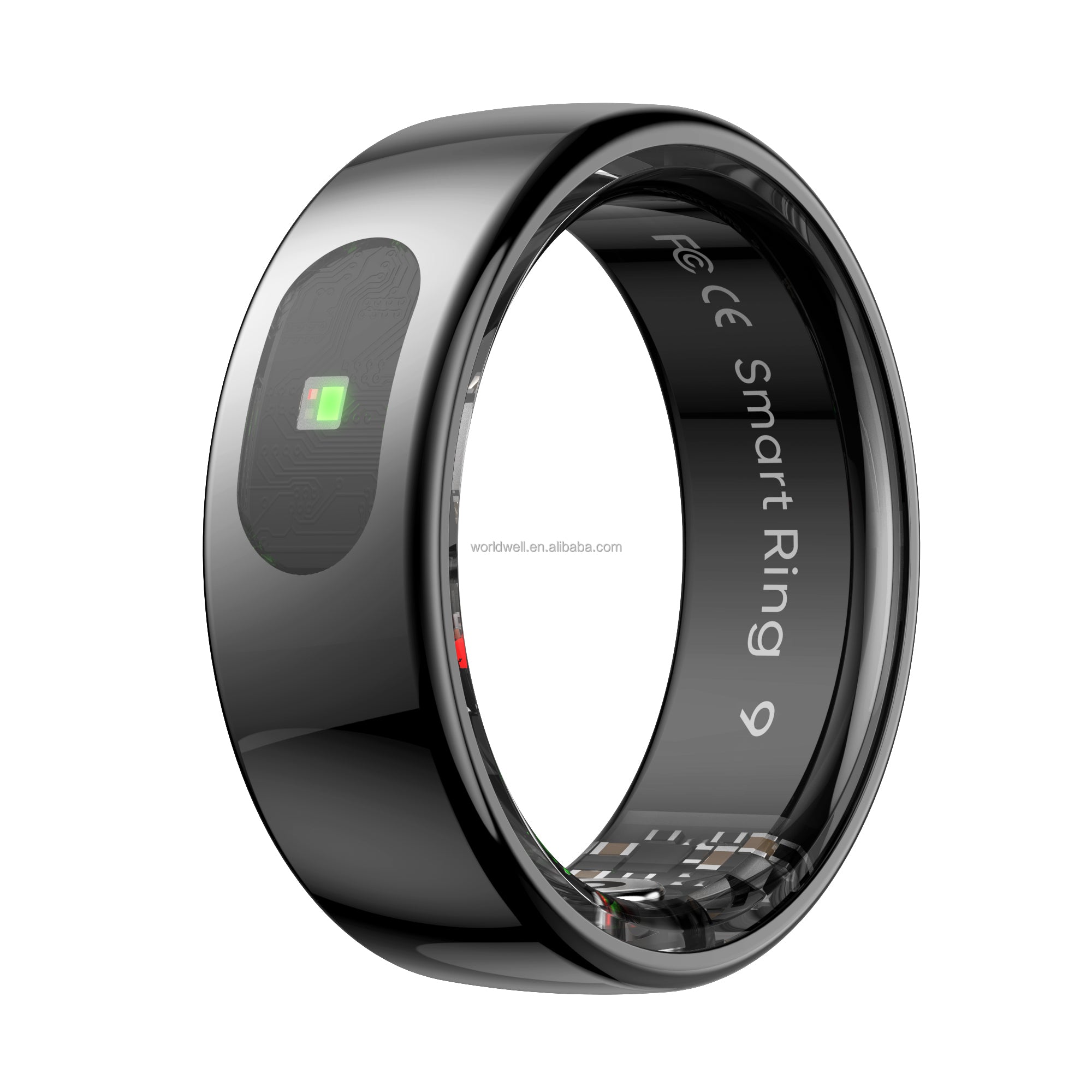 Inel Inteligent Smart Ring GBV LOGIC R08 Negru, Marimea 7 (17,9 mm), Monitorizare Somn, Ritm Cardiac, Oxigen Sanguin SpO2, Fitness Tracker, Android & iPhone, Autonomie 5 Zile