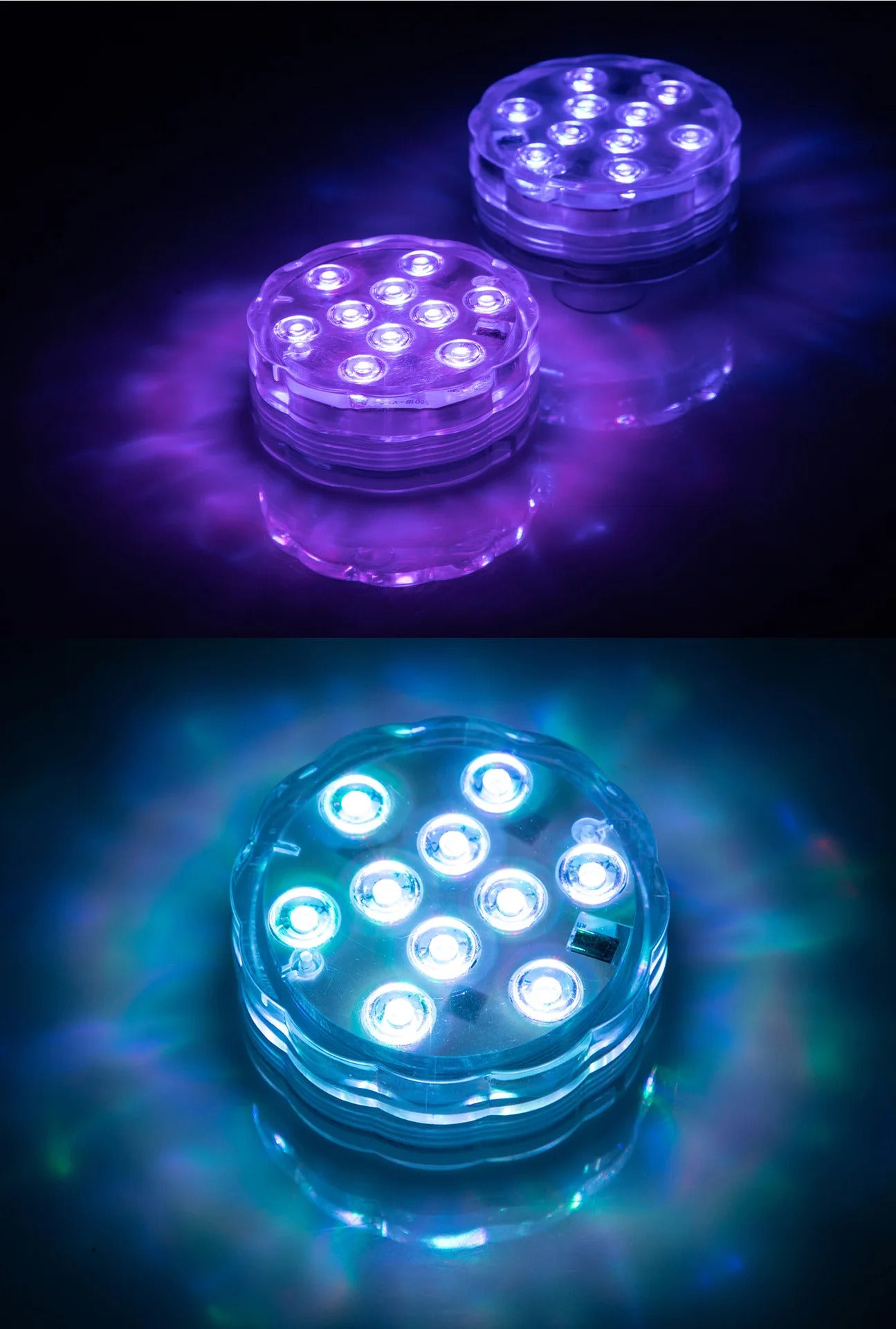 Lumina Subacvatica LED RGB GBV LOGIC cu Telecomanda, 16 Culori, IP68, pentru Piscina, Jacuzzi, Cada si Acvariu, Reincarcabila, 10 LED-uri, Baterie 1200mAh