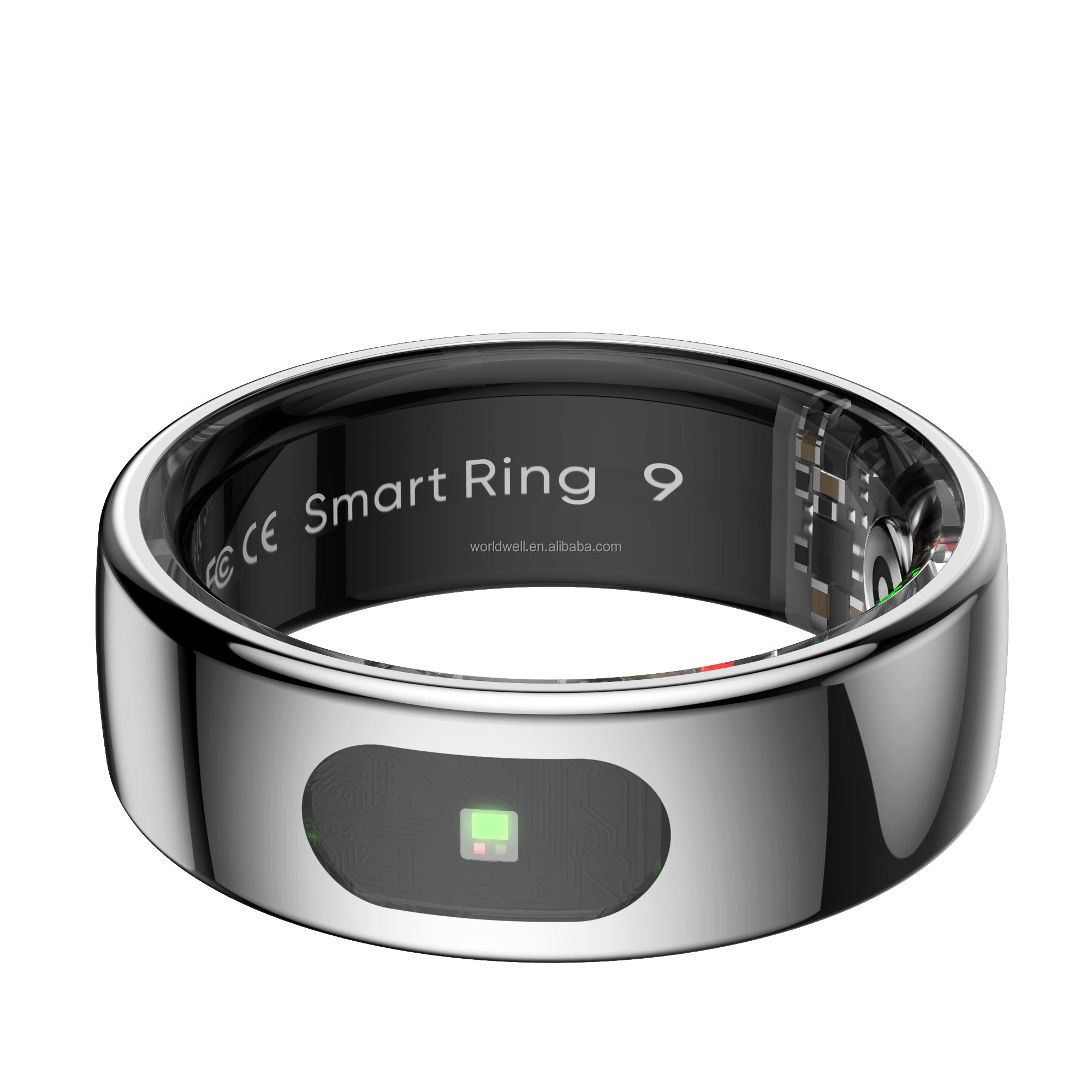 Inel Inteligent Smart Ring GBV LOGIC R08 Gri, Marimea 7 (17,9 mm), Monitorizare Somn, Ritm Cardiac, Oxigen Sanguin SpO2, Fitness Tracker, Android & iPhone, Autonomie 5 Zile