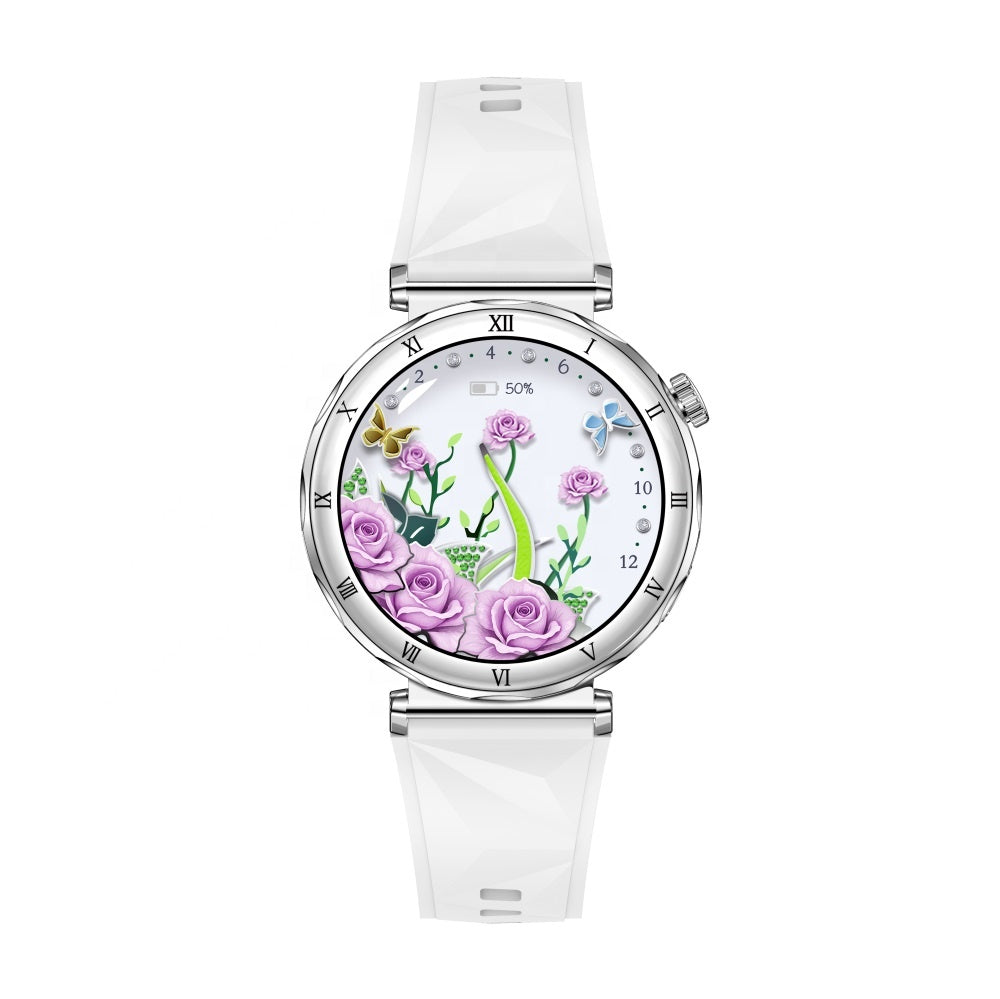 Smartwatch GBV LOGIC AM20, argintiu, ecran AMOLED, rezolutie 390x390, moduri sportive, ecran de 30 mm,, ritm cardiac, saturatie de oxigen, tensiune arteriala, 3 curele cu latime de 18mm, aplicatie FitCloudPro