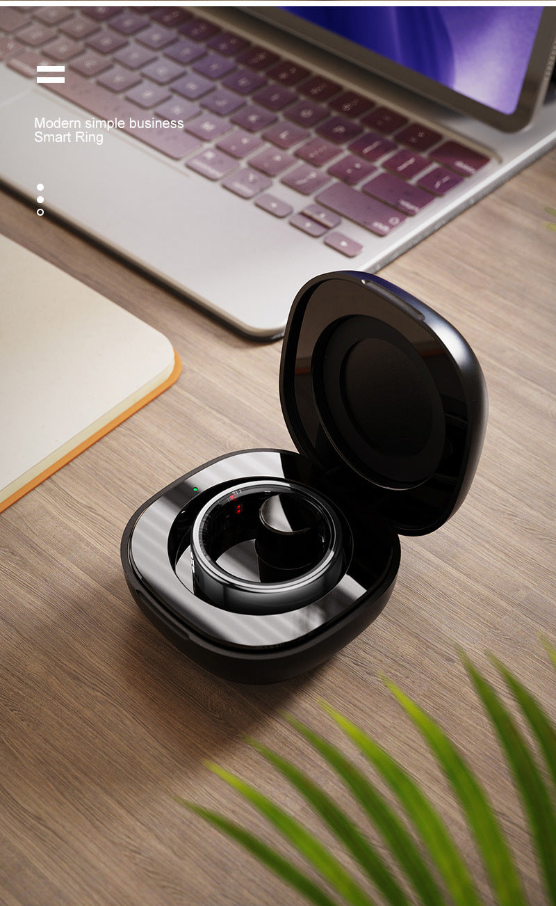 Inel Inteligent Smart Ring GBV LOGIC R08 Gri, Marimea 7 (17,9 mm), Monitorizare Somn, Ritm Cardiac, Oxigen Sanguin SpO2, Fitness Tracker, Android & iPhone, Autonomie 5 Zile