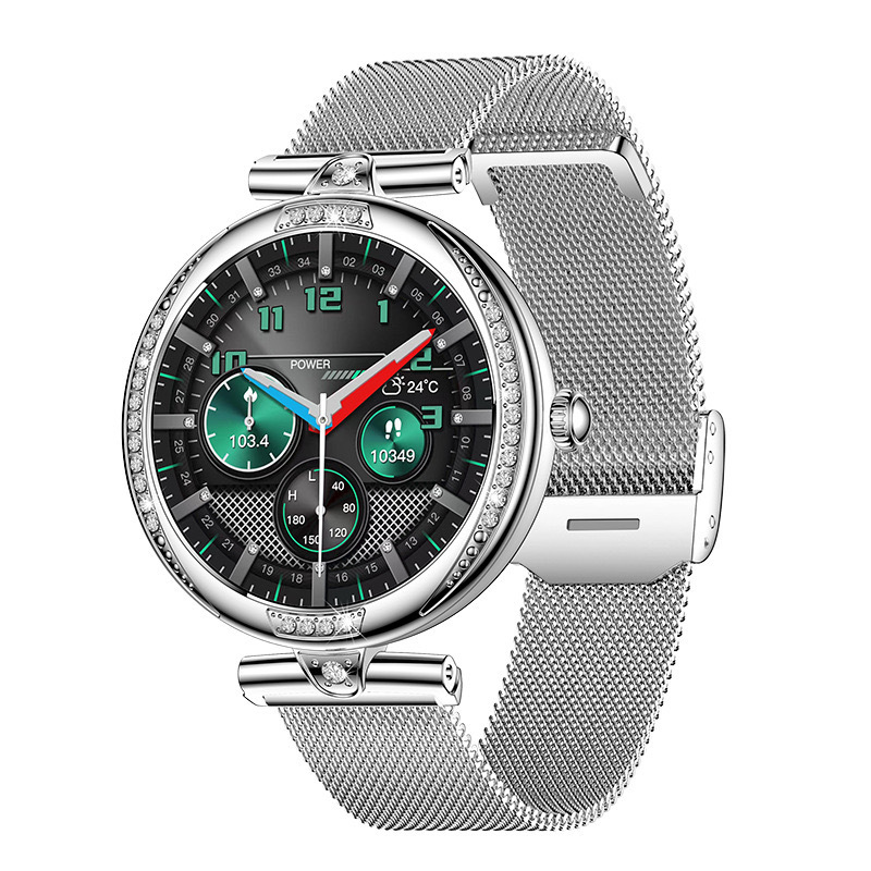 Smartwatch dama GBV Logic S333,cu 3 Curele Incluse, Ecran AMOLED 30mm, Monitorizare Puls, Somn,Oxigen, Fitness, Bluetooth,