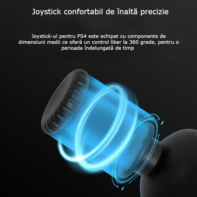 Controller Wireless PS4 GBV LOGIC, Gamepad Bluetooth, Functie Turbo, Vibratii Duble, Jack 3.5mm, LED Iluminat, Baterie 800mAh, Alb