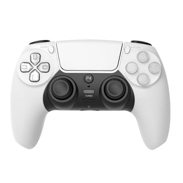 Controller Wireless PS4 GBV LOGIC, Gamepad Bluetooth, Functie Turbo, Vibratii Duble, Jack 3.5mm, LED Iluminat, Baterie 800mAh, Alb