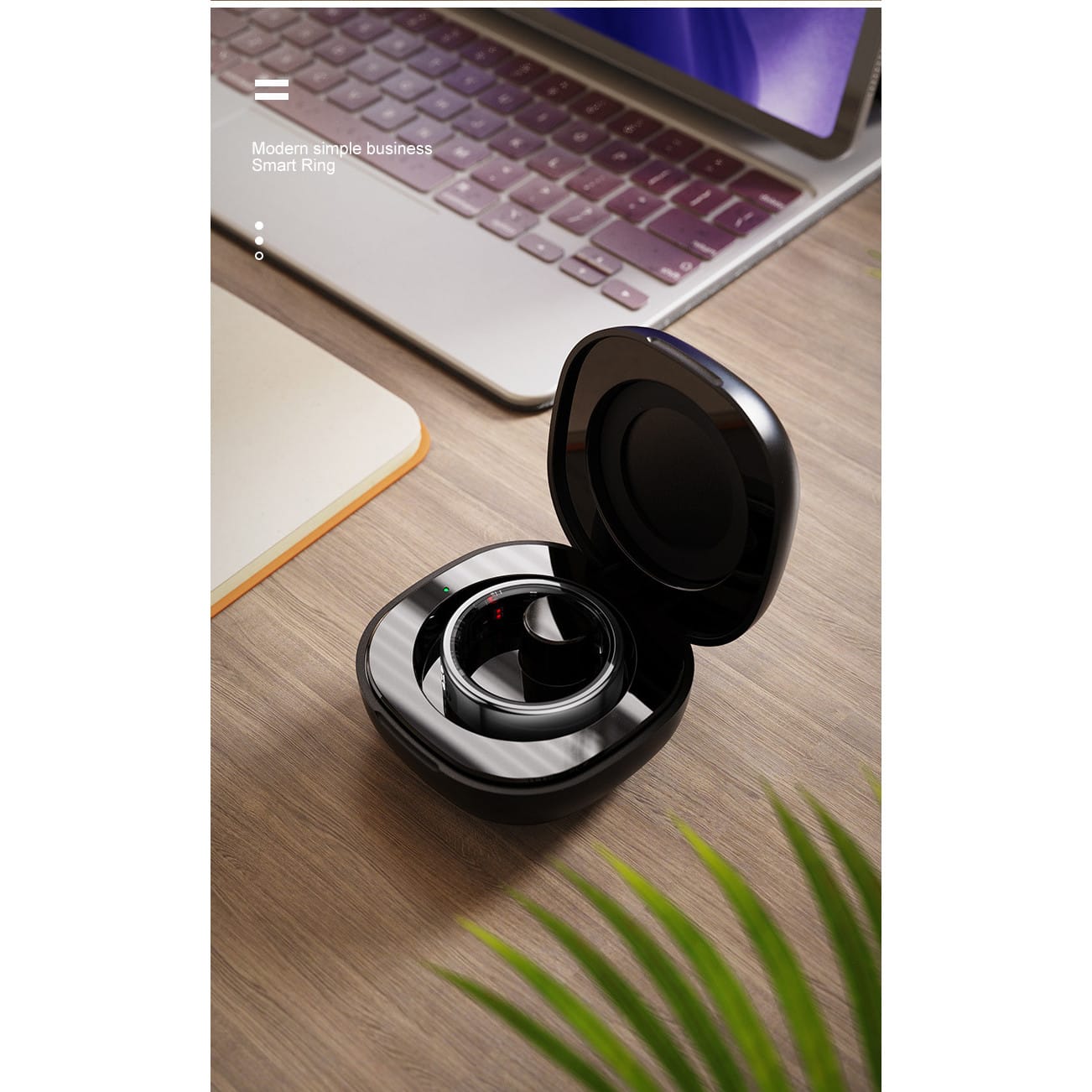 Inel Inteligent Smart Ring GBV LOGIC R08 Negru, Marimea 11 (20,9 mm), Monitorizare Somn, Ritm Cardiac, Oxigen Sanguin SpO2, Fitness Tracker, Android & iPhone, Autonomie 5 Zile