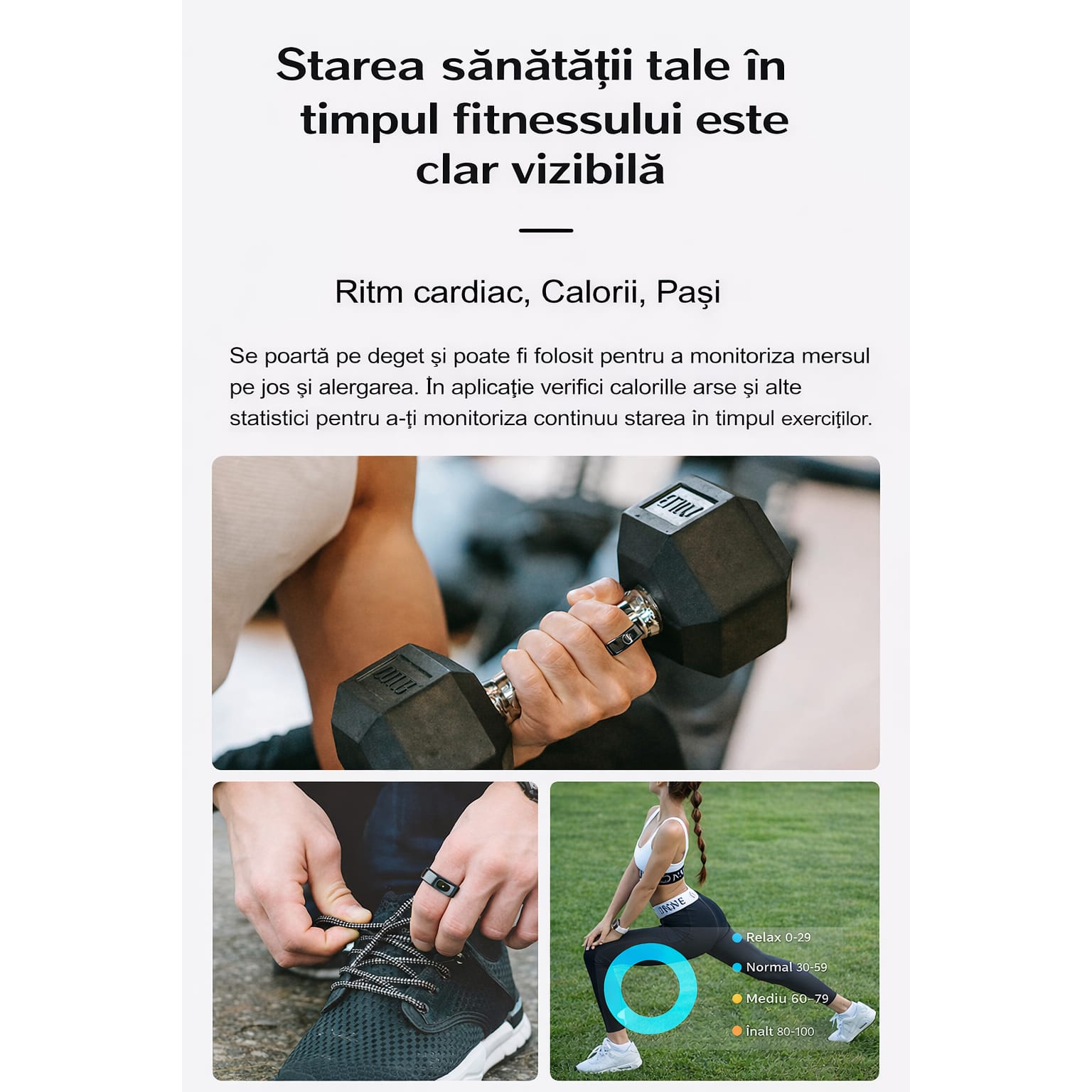 Inel Inteligent Smart Ring GBV LOGIC R08 Gri, Marimea 8 (18,3 mm), Monitorizare Somn, Ritm Cardiac, Oxigen Sanguin SpO2, Fitness Tracker, Android & iPhone, Autonomie 5 Zile