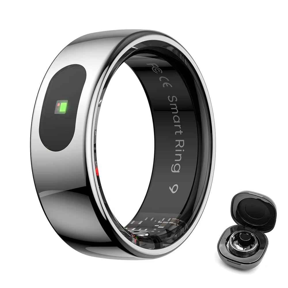 Inel Inteligent Smart Ring GBV LOGIC R08 Gri, Marimea 11 (20,9 mm), Monitorizare Somn, Ritm Cardiac, Oxigen Sanguin SpO2, Fitness Tracker, Android & iPhone, Autonomie 5 Zile