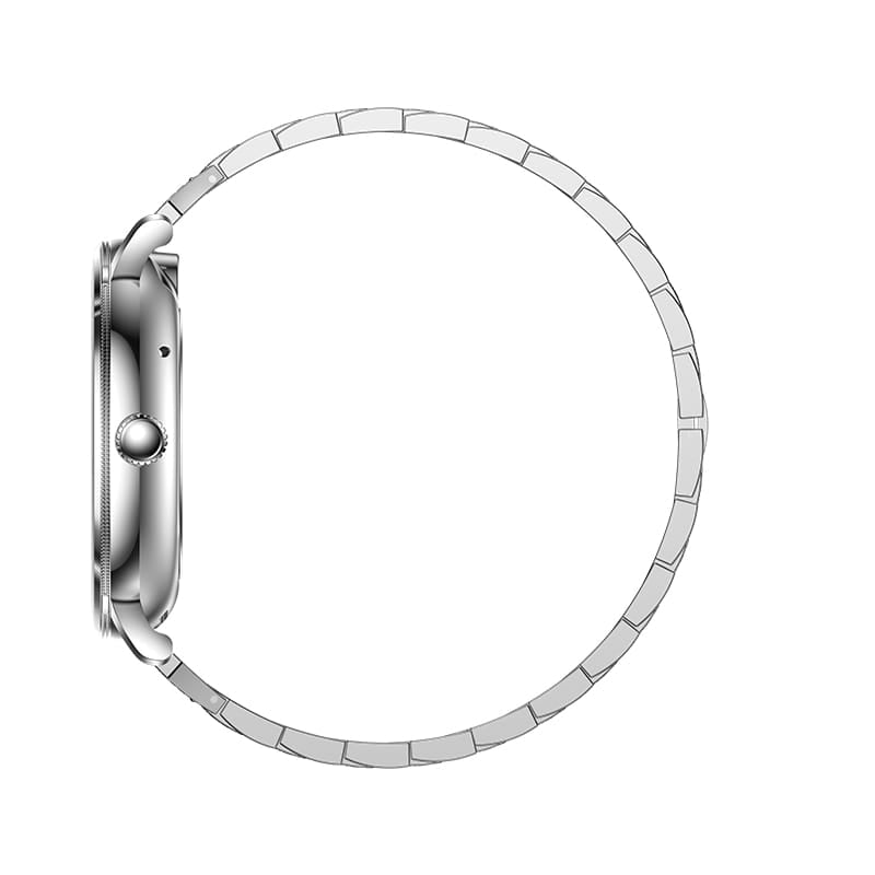 Smartwatch Damă GBV LOGIC AK107 – Ecran AMOLED 1.19" (30,22 mm), Apel Bluetooth 5.4, AI, Monitorizare Sănătate, IP68, Curea Metalică Elegantă cu Diamante + Curea Silicon Cadou