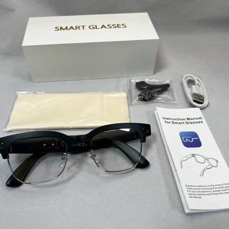 Ochelari Inteligenti AI GBV Logic W630, Camera Sony 8MP Full HD 1080P, ChatGPT, Traducere in Timp Real, Limba Romana, Lentile heliomate, Bluetooth 5.4, Apeluri Hands-Free, UV400, Difuzor si microfon incorporat