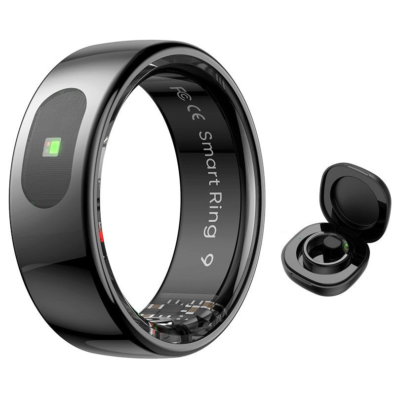 Inel Inteligent Smart Ring GBV LOGIC R08 Negru, Marimea 7 (17,9 mm), Monitorizare Somn, Ritm Cardiac, Oxigen Sanguin SpO2, Fitness Tracker, Android & iPhone, Autonomie 5 Zile