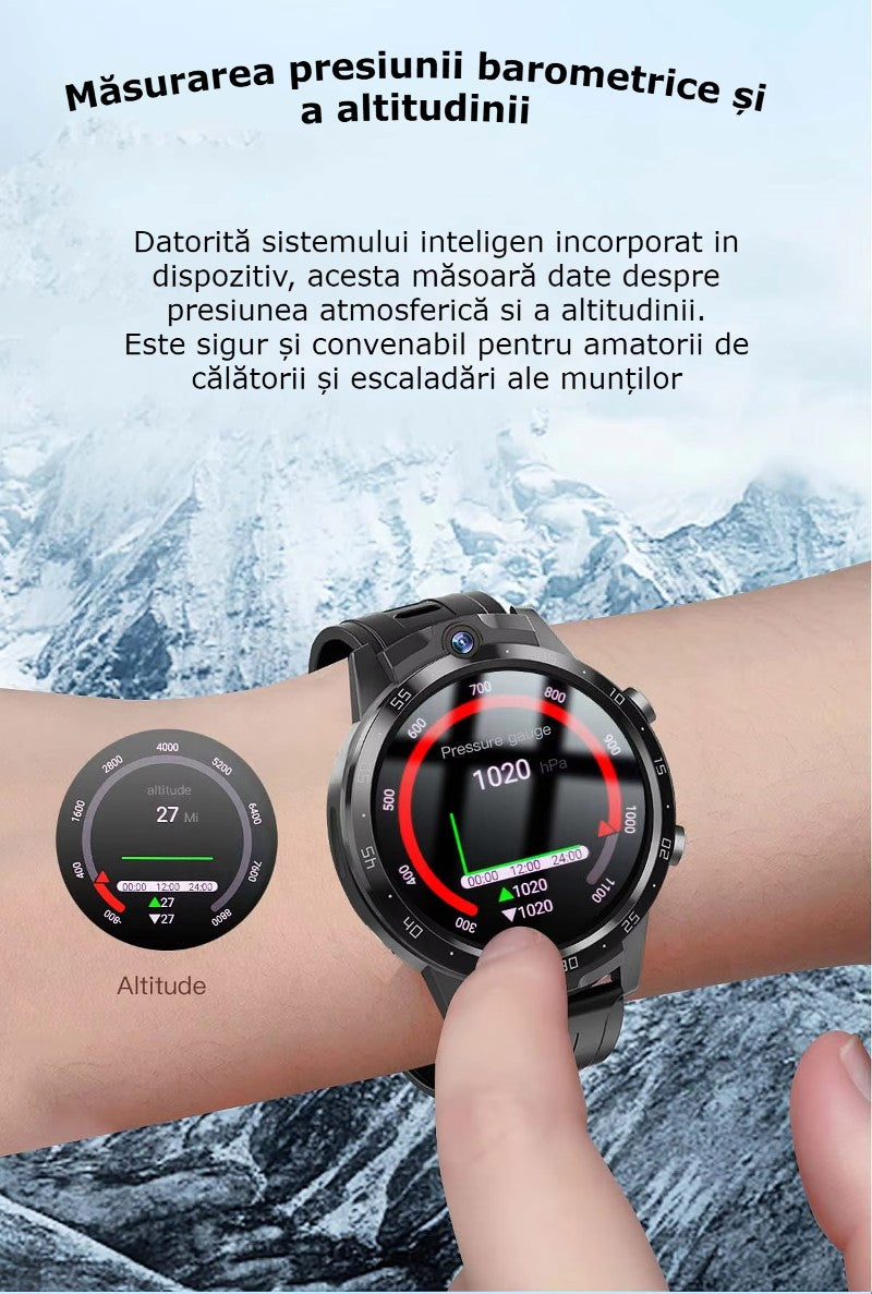 Smartwatch Telefon Android 4G cu SIM GBV LOGIC X600S, 16GB Memorie, Camera Duala 7MP+7MP, Ecran AMOLED, Apel Video, WiFi, Baterie 650mAh