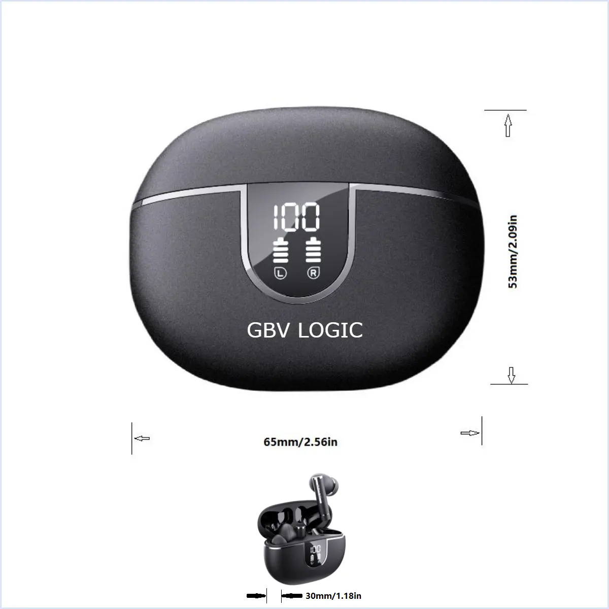 Căști Bluetooth Wireless In-Ear GBV Logic, Noise Cancelling, Carcasă de încărcare inclusă, Autonomie 25 Ore, Bass Puternic, Bluetooth 5.3, Microfon HD, Touch Control, Rezistente la Apă, Android & iPhone