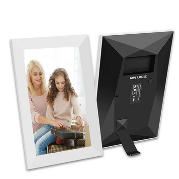Rama Foto Digitala WiFi GBV LOGIC Alba, Aplicatie Frameo, Ecran Tactil IPS HD 10.1 Inch (25,65 cm), Memorie 32GB, Redare Video, 2 Difuzoare