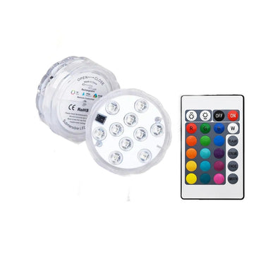 Lumina Subacvatica LED RGB GBV LOGIC cu Telecomanda, 16 Culori, IP68, pentru Piscina, Jacuzzi, Cada si Acvariu, Reincarcabila, 10 LED-uri, Baterie 1200mAh