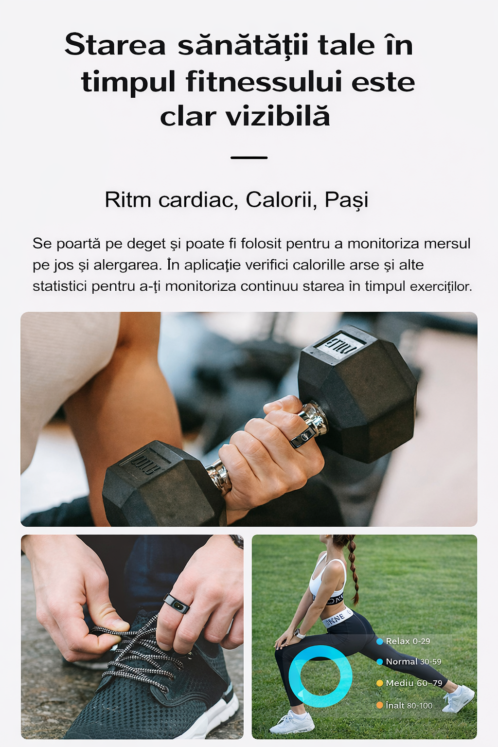 Inel Inteligent Smart Ring GBV LOGIC R08 Gri, Marimea 7 (17,9 mm), Monitorizare Somn, Ritm Cardiac, Oxigen Sanguin SpO2, Fitness Tracker, Android & iPhone, Autonomie 5 Zile