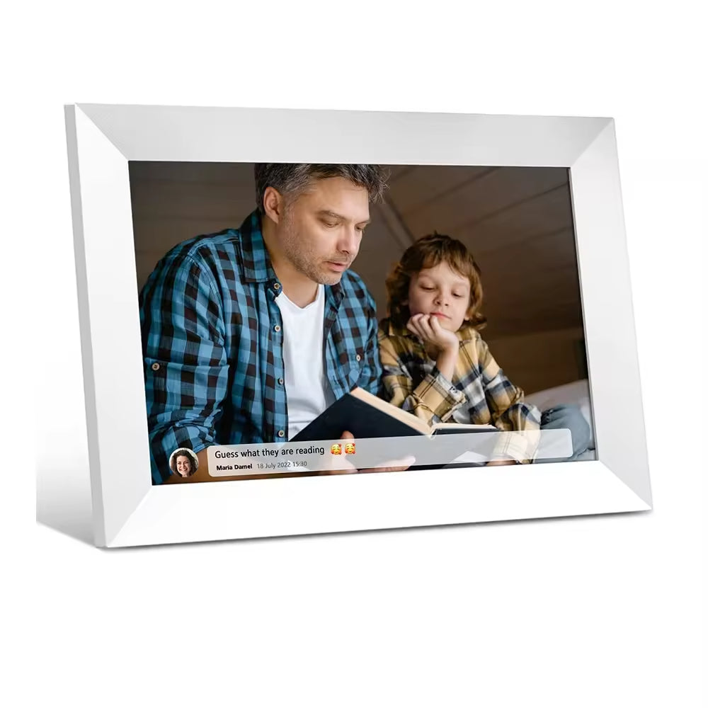 Rama Foto Digitala WiFi GBV LOGIC Alba, Aplicatie Frameo, Ecran Tactil IPS HD 10.1 Inch (25,65 cm), Memorie 32GB, Redare Video, 2 Difuzoare