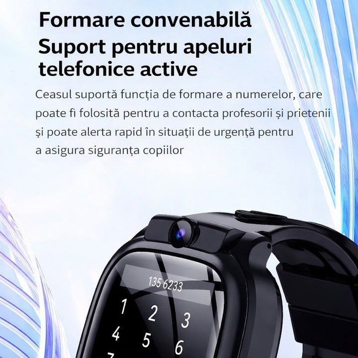 Smartwatch cu SIM 4G și cameră foto pentru copii GBV Logic Y88 , Apel Video, GPS/LBS/WiFi, Control Parental, Camera HD, Ecran Tactil 42mm, Baterie 600mAh