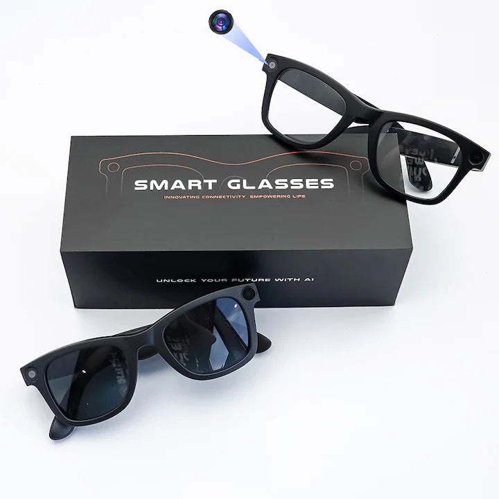 Ochelari Inteligenti cu Camera GBV Logic GS3, Video/ Foto 8MP, Filmare Full HD, Memorie 32GB, Control Aplicatie