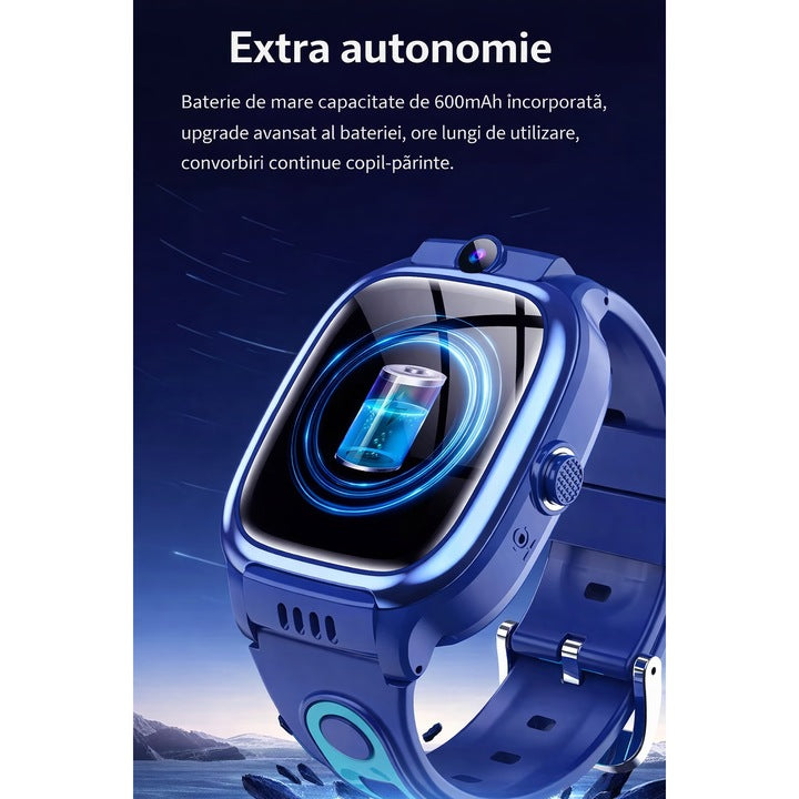 Smartwatch cu SIM 4G și cameră foto pentru copii GBV Logic Y88 , Apel Video, GPS/LBS/WiFi, Control Parental, Camera HD, Ecran Tactil 42mm, Baterie 600mAh