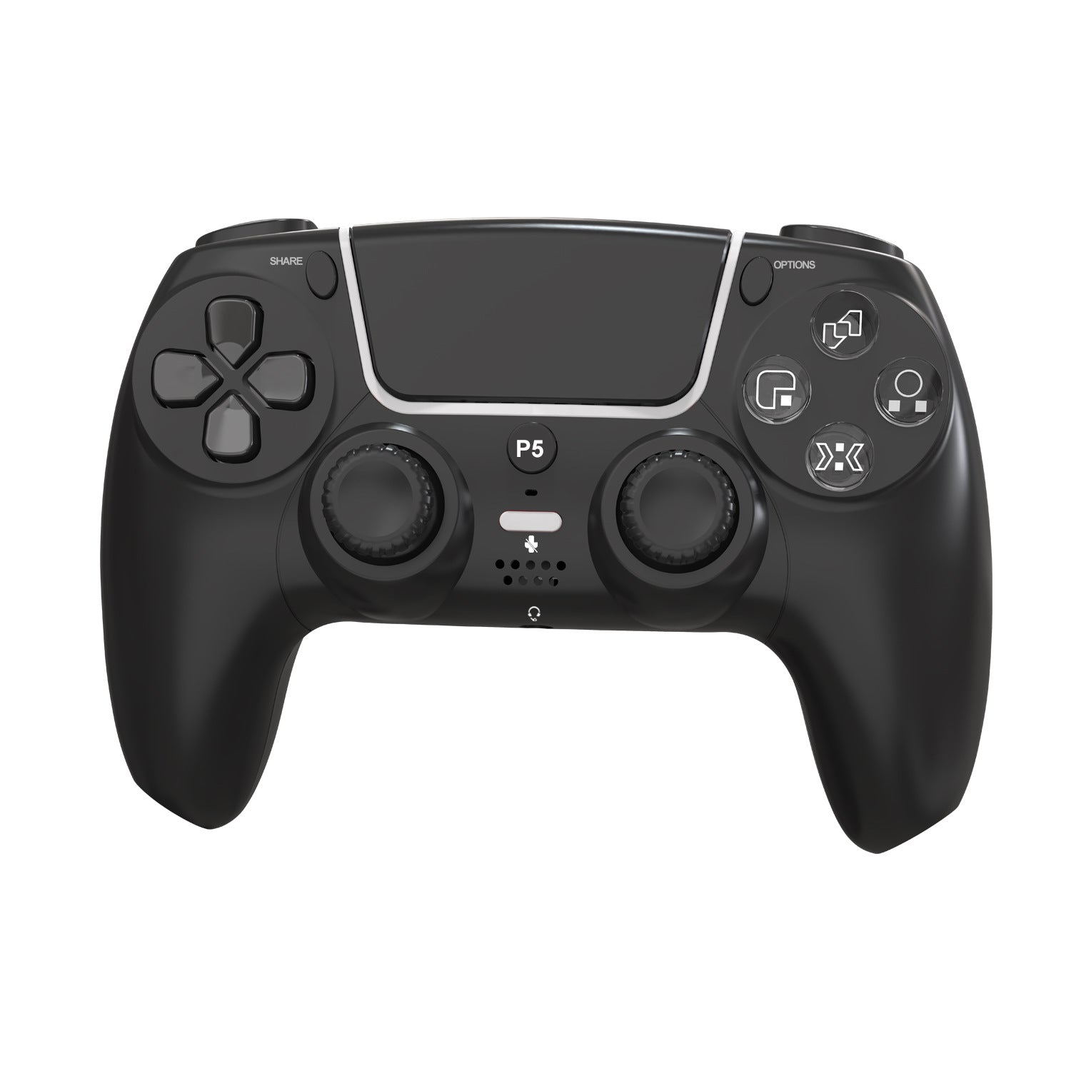 Controller PS5 Wireless GBV Logic Negru, Gamepad Gaming cu Vibratie Dubla, Functie Turbo, LED RGB, Compatibil PS5 si PC, Baterie 600mAh